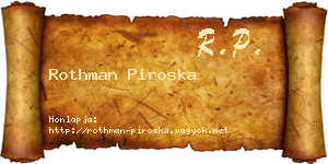 Rothman Piroska névjegykártya